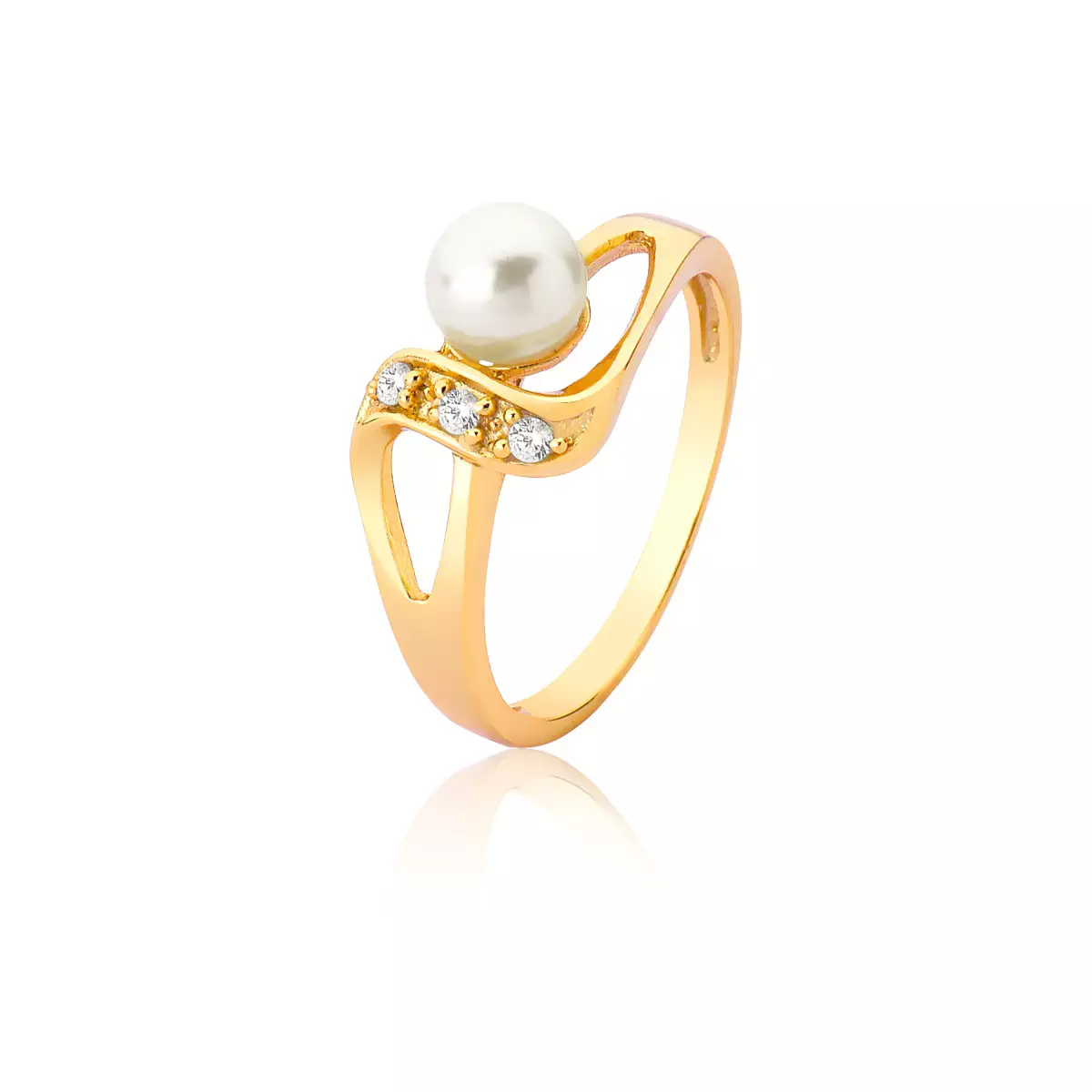 Anel de Pérola Natural em Ouro 18k